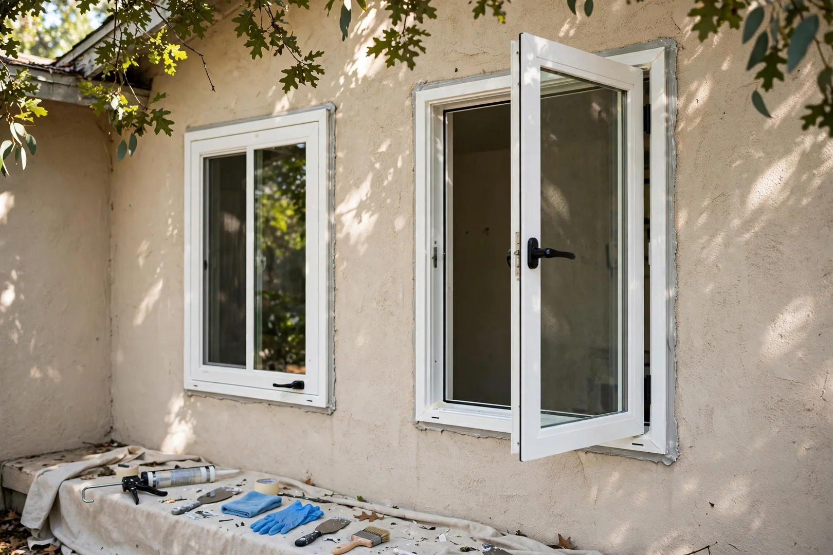 Ranch Home Side-Yard Casement Pair Swap