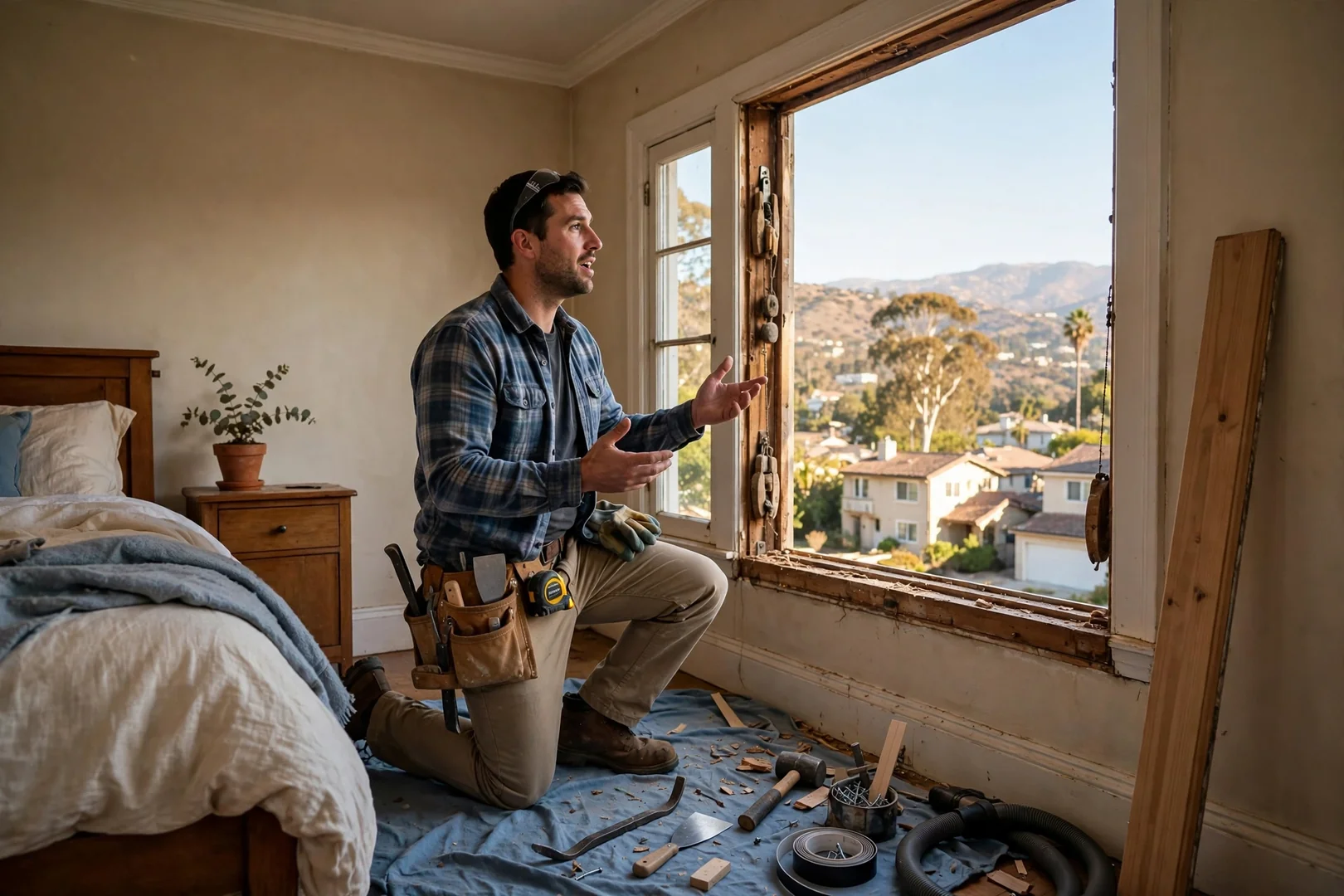 Two-Story Traditional Bedroom Sash Replacement