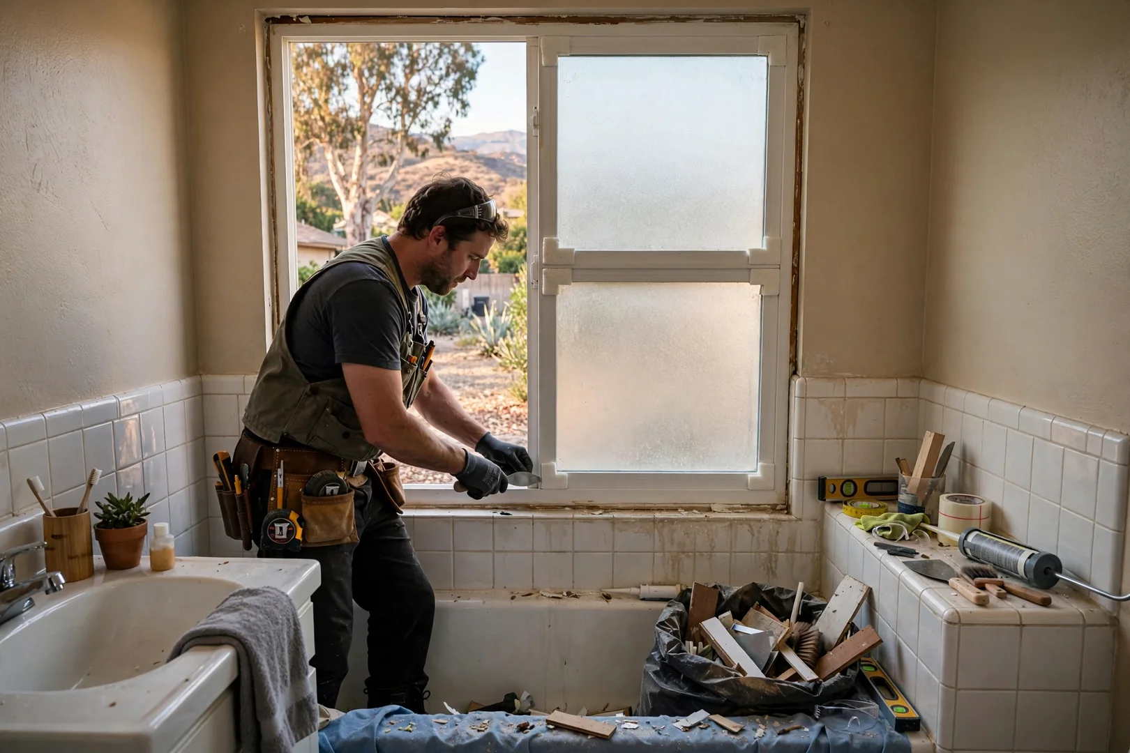 Bathroom Obscure Glass Double Hung Swap