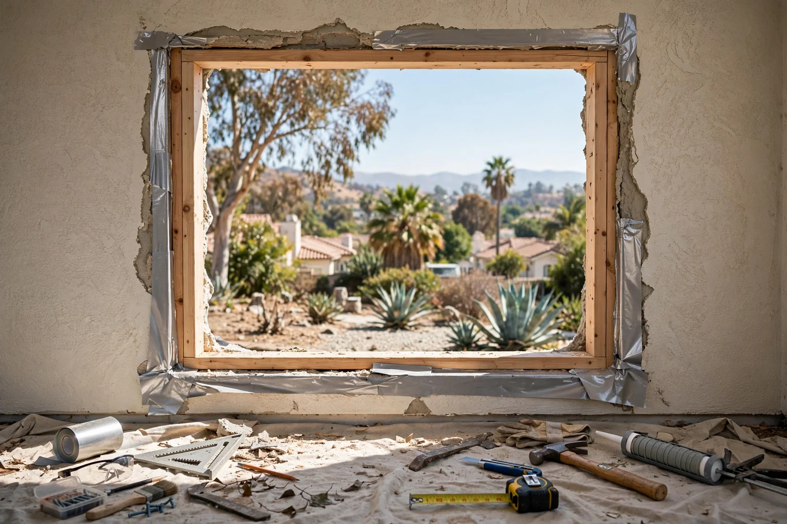 Full-Frame Replacement Behind Stucco on a 1950s Home