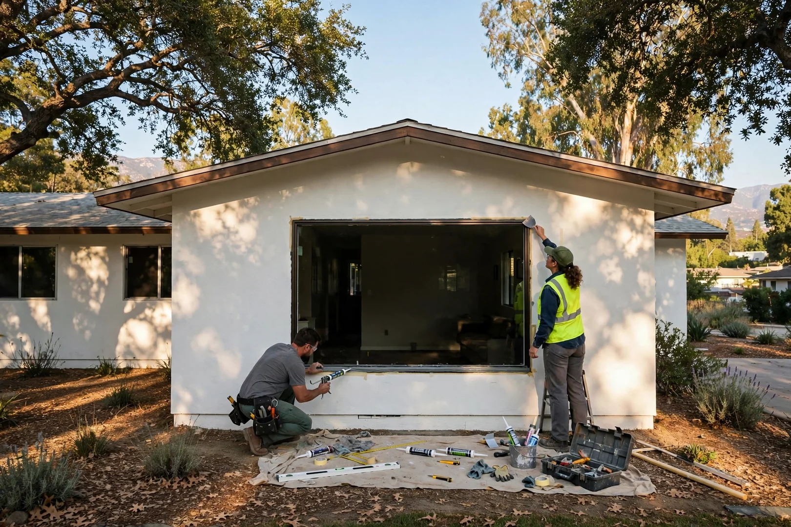 Ranch Home Living Room Picture Window Upgrade