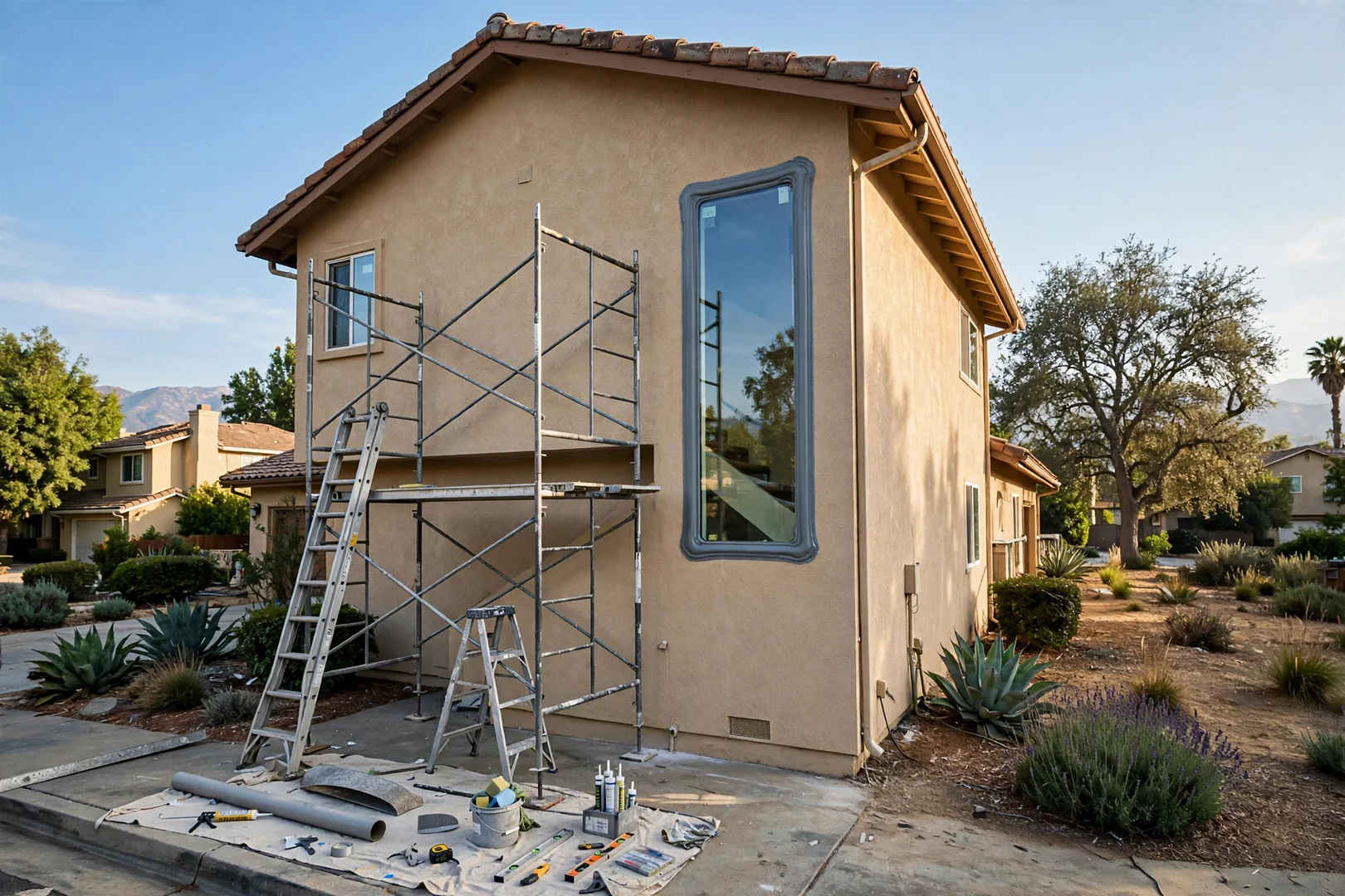 Two-Story Stairwell Fixed Glass Install