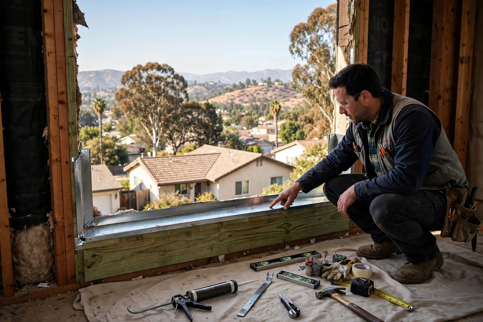 Sill Rebuild Under a Sun-Worn Picture Window