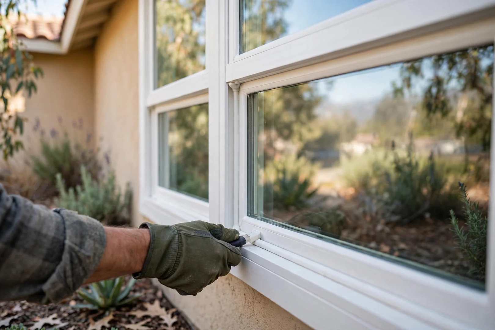 Foggy Double Hung Glass Unit Replaced on a Ranch-Style Home